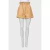 Eco-leather shorts