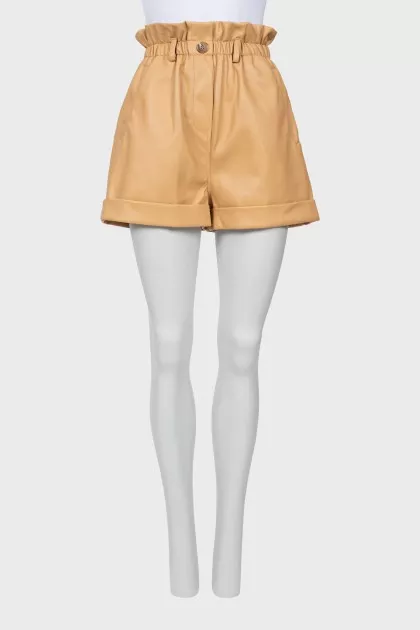 Eco-leather shorts