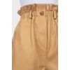 Eco-leather shorts