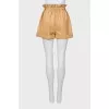 Eco-leather shorts