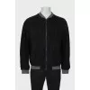 Men's leather bomber jacket