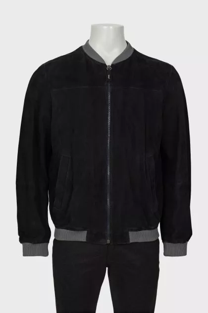 Men's leather bomber jacket