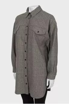 Рубашка в клетку прямого кроя
