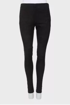 Suede black trousers