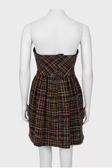 Woven dress with ties 