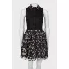 Black dress with a patterned hem