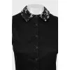 Black dress with a patterned hem