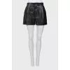 Leather mini shorts