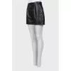 Leather mini shorts