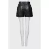 Leather mini shorts