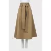 Midi skirt with tie belt