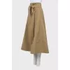Midi skirt with tie belt