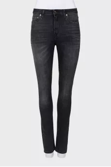 Black jeans with back embroidery