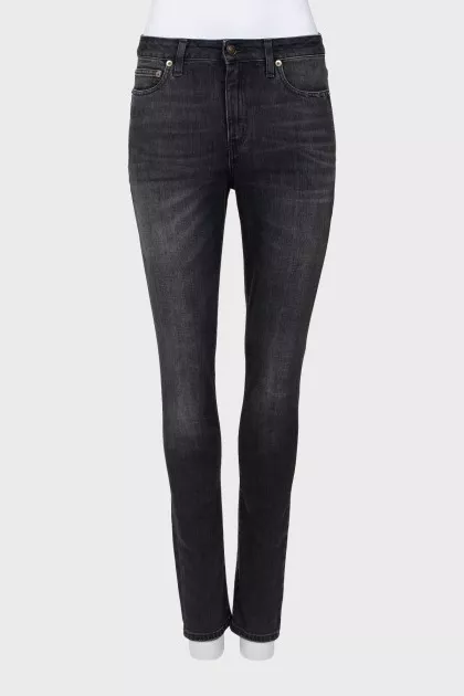 Black jeans with back embroidery