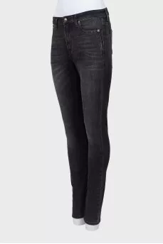 Black jeans with back embroidery
