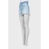 Ripped effect denim shorts