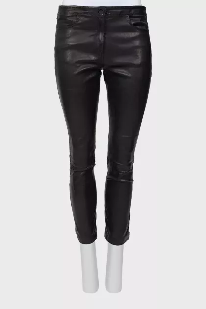 Tapered leather trousers