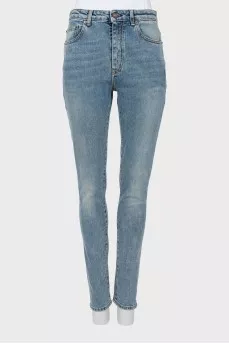 Blue high waist skinny jeans