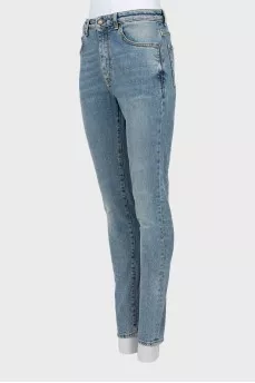 Blue high waist skinny jeans