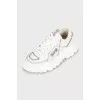 White leather sneakers