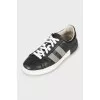 Black and white lace-up sneakers 