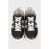 Black and white lace-up sneakers 