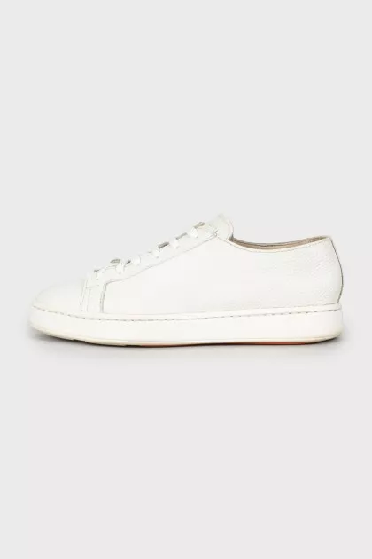 Leather lace-up sneakers