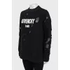 Black distressed sweatshirt