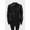 Black distressed sweatshirt