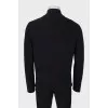 Men's dark blue cardigan with zipper