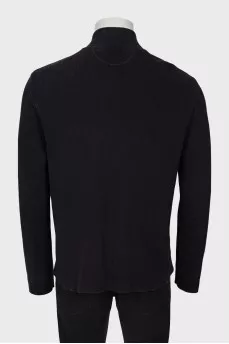 Men's dark blue cardigan with zipper