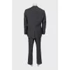 Men's wool suit with stripes and tag