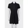 Black dress with embroidered logo