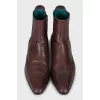 Men's maroon Chelsea boots
