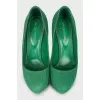 Green textile shoes