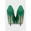 Green textile shoes
