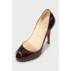 Patent maroon shoes