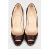 Patent maroon shoes