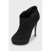 High-heeled suede ankle boots