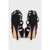 Suede sandals with zipper