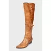 Leather cossacks with pointed toe
