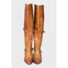 Leather cossacks with pointed toe