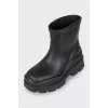Rubber boots with chunky soles