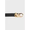 Reversible belt with gold buckle