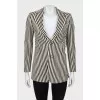 Wool jacket with striped print