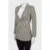 Wool jacket with striped print