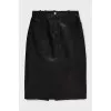 Leather skirt with back slit