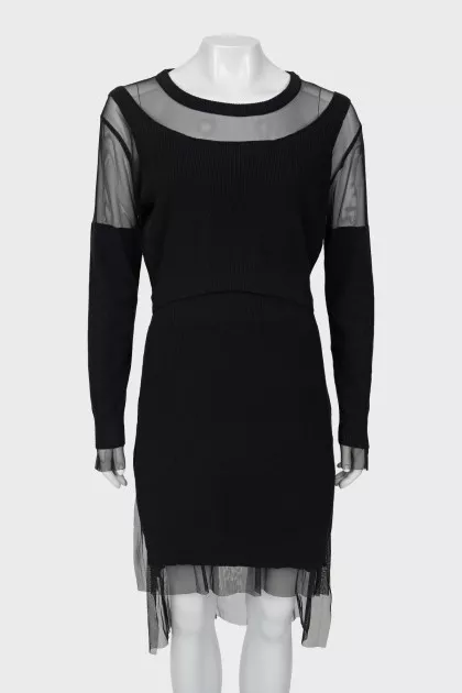 Black dress with mesh
