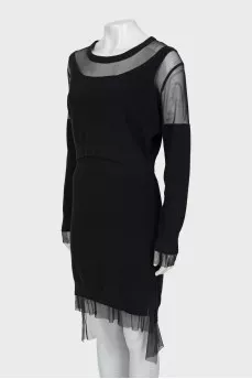 Black dress with mesh