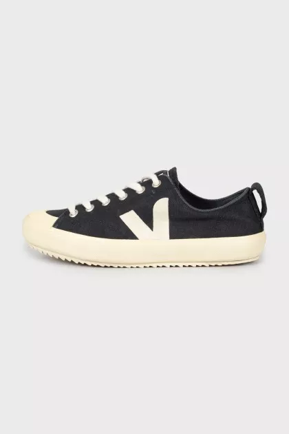 Textile sneakers with brand logo